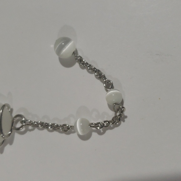 Silver tone Grey Stone Beaded Twisted Design Necklace - Women's Fashion Jewelry - Picture 5 of 8